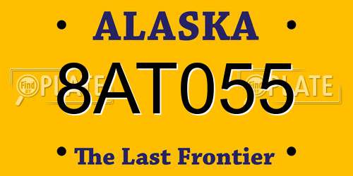 8AT055 Alaska License Plate