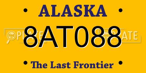 8AT088 Alaska License Plate
