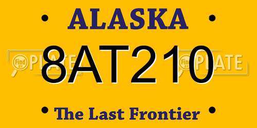 8AT210 Alaska License Plate