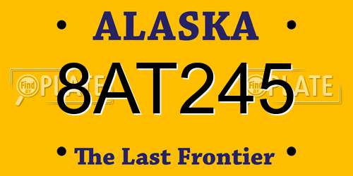 8AT245 Alaska License Plate