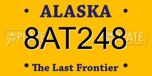 8AT248 Alaska License Plate