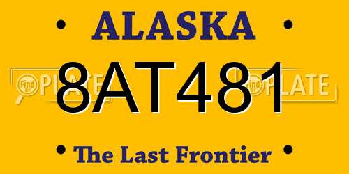 8AT481 Alaska License Plate