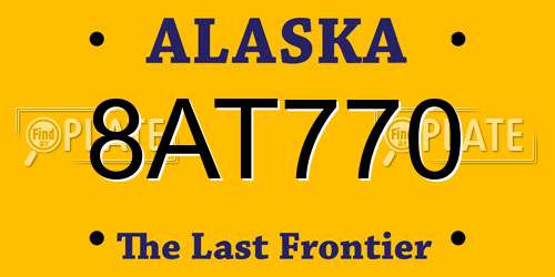 8AT770 Alaska License Plate