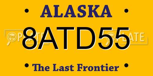 8ATD55 Alaska License Plate