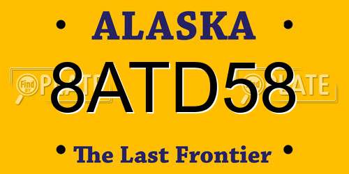 8ATD58 Alaska License Plate