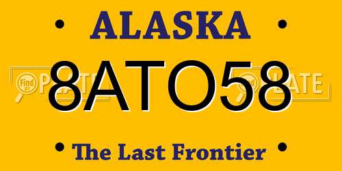 8ATO58 Alaska License Plate