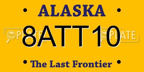 8ATT10 Alaska License Plate