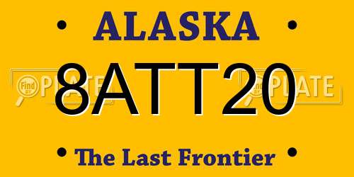 8ATT20 Alaska License Plate