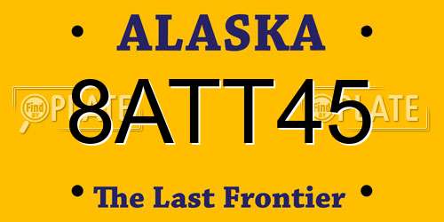 8ATT45 Alaska License Plate