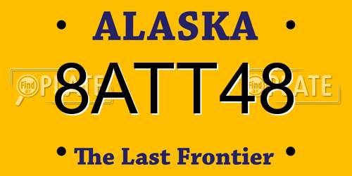 8ATT48 Alaska License Plate