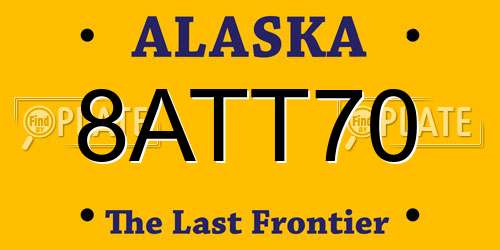 8ATT70 Alaska License Plate
