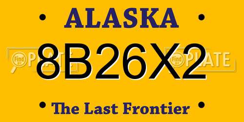 8B26X2 Alaska License Plate