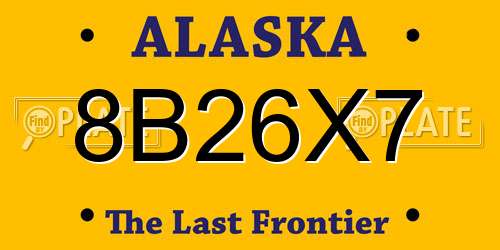 8B26X7 Alaska License Plate