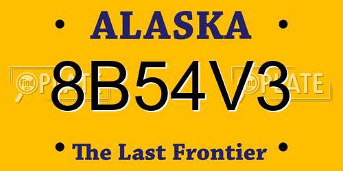 8B54V3 Alaska License Plate