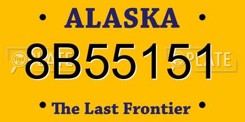 8B55151 Alaska License Plate