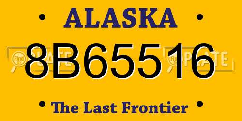 8B65516 Alaska License Plate