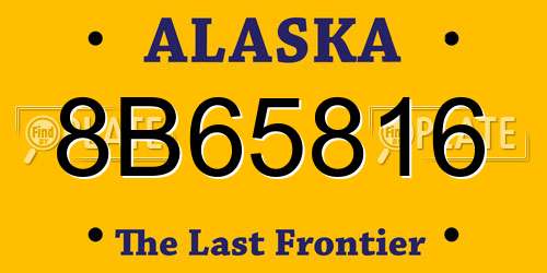 8B65816 Alaska License Plate