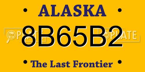 8B65B2 Alaska License Plate