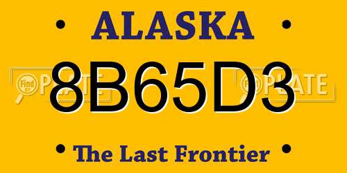 8B65D3 Alaska License Plate