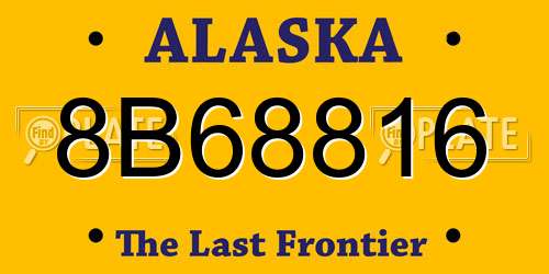 8B68816 Alaska License Plate