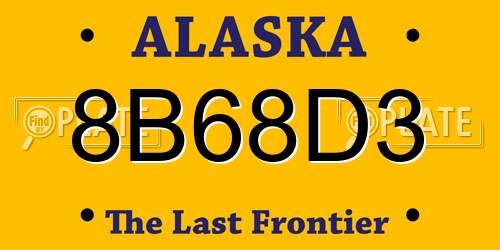 8B68D3 Alaska License Plate