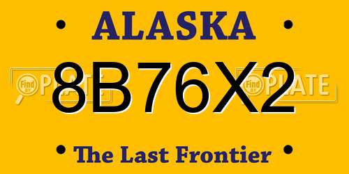 8B76X2 Alaska License Plate