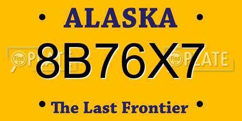 8B76X7 Alaska License Plate