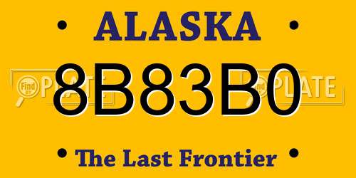 8B83B0 Alaska License Plate