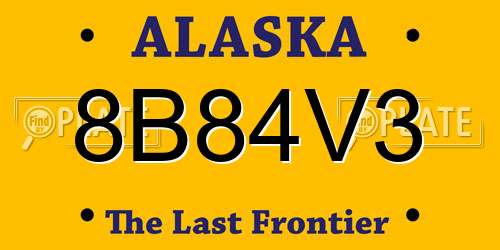 8B84V3 Alaska License Plate
