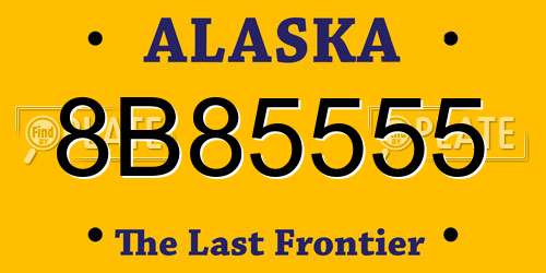 8B85555 Alaska License Plate