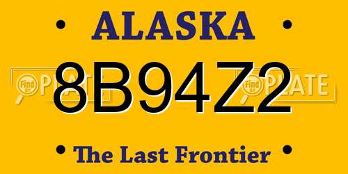 8B94Z2 Alaska License Plate