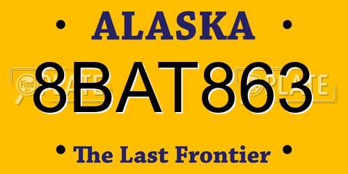8BAT863 Alaska License Plate