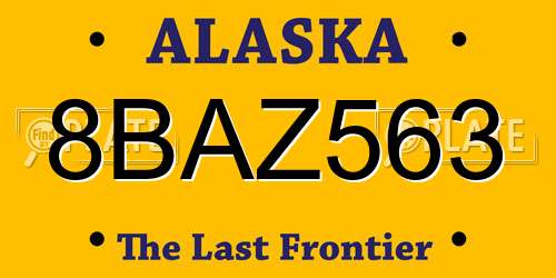 8BAZ563 Alaska License Plate