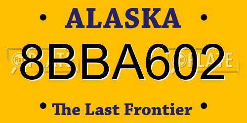 8BBA602 Alaska License Plate