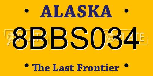 8BBS034 Alaska License Plate