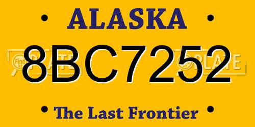 8BC7252 Alaska License Plate