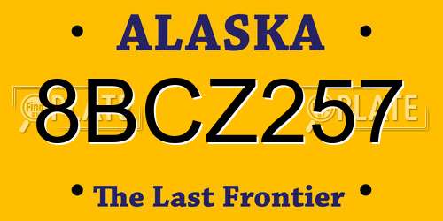 8BCZ257 Alaska License Plate