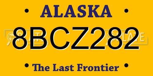 8BCZ282 Alaska License Plate
