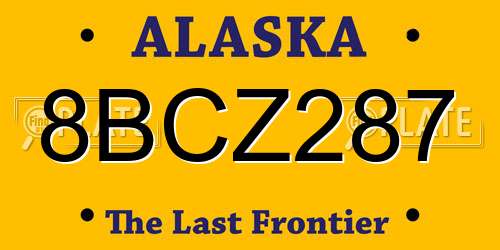 8BCZ287 Alaska License Plate