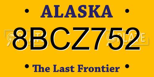 8BCZ752 Alaska License Plate