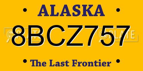 8BCZ757 Alaska License Plate
