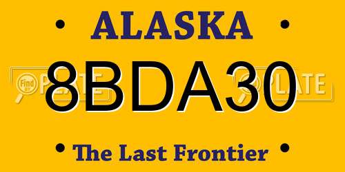 8BDA30 Alaska License Plate