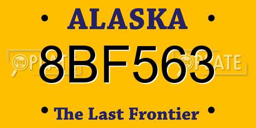 8BF563 Alaska License Plate