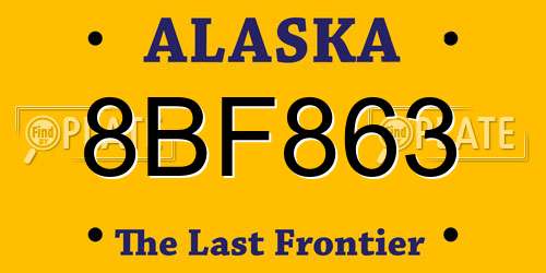 8BF863 Alaska License Plate