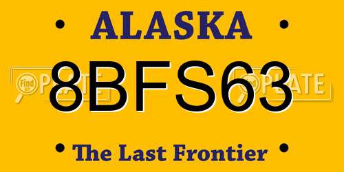 8BFS63 Alaska License Plate