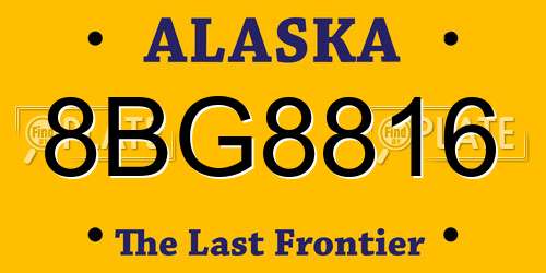 8BG8816 Alaska License Plate