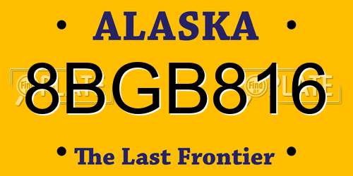 8BGB816 Alaska License Plate