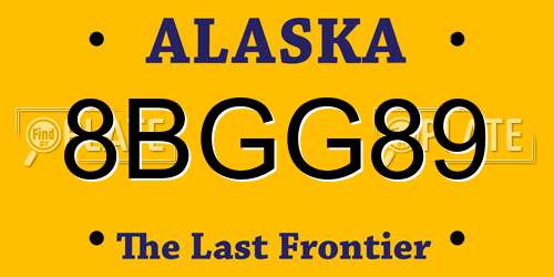 8BGG89 Alaska License Plate