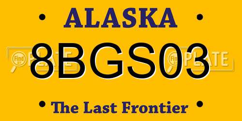 8BGS03 Alaska License Plate