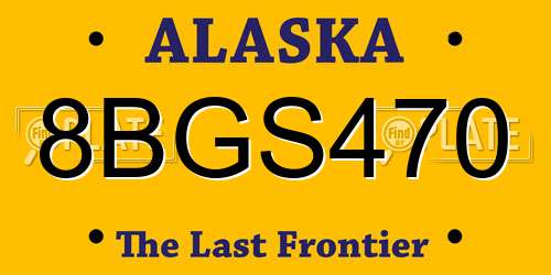 8BGS470 Alaska License Plate